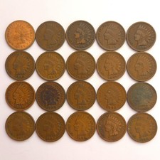 1883-1908 Indian Head Penny Set Of 20 Different Some Better Dates & Grades (#3) picture