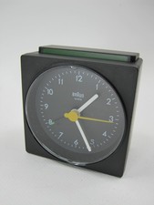 Vintage Braun Black Quartz Travel Alarm Analog Clock Type 4746/AB1 picture