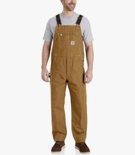 Carhartt Iconic RO1 Duck Bib Overall Mens Size 36 x 32 Relaxed Fit Zipper Fly  picture