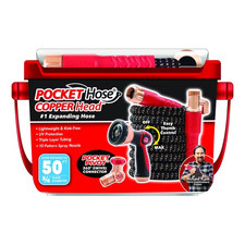 Pocket Hose Copper Head 50FT Expandable Garden Hose 650 PSI w/ Spray Nozzle NEW picture