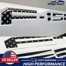3D Raised Black White Tailgate Inserts Letters Emblems fit for 2021-2024 F-150 picture
