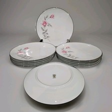 Noritake Rosemarie 12 Dinner Plates 10.5” Fine China Japan Set of Twelve EUC picture