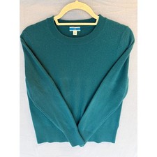 J.Crew 100% Cashmere Teal Emerald Green Crewneck Sweater Women’s Size Small picture