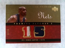 2007-08 UD Premier Vince Carter #PR1-VC Premier Patches 2 3-Color Patch /25 picture