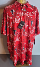Atlanta Falcons Reyn Spooner Mens Hawaiian Performance Polo Shirt 3XL Red Floral picture