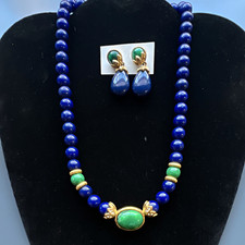 Vintage 1988 Avon Royal Necklace & Matching Drop Earrings Signed picture
