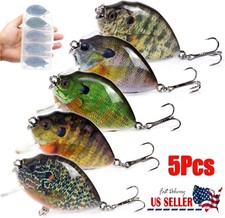 5Pcs Fishing Lure Lot Shallow Diving Rattling Crankbait Hook Bass Bait Tackle US picture