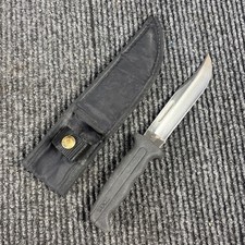 Buck 619x Fixed Black Hunting Knife With Sheath Rubber Handle Buck USA picture