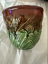Vintage Robinson Ransbottom Pottery Brown Drip Glaze Over Green Jardiniere picture