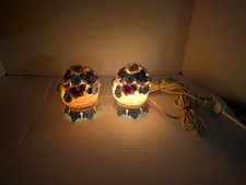 Underwriter's Laboratories Portable Lamp Flower Decoration AS IS Chipped Leaf  picture