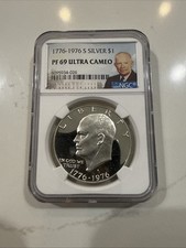 1776-1976 S Eisenhower “Ike” Silver Dollar, Bicentennial, NGC PF 69 Ultra Cameo picture