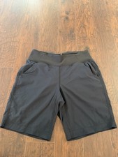 prAna Women's Black Solid Athletic Shorts, Pockets Stretch, Gym Training S picture