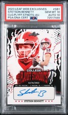 Graded 2023 Leaf Stetson Bennett SB1 /274 RC Card PSA/DNA 10 Auto Grade 10 picture