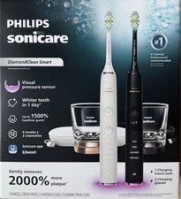 Philips Sonicare DiamondClean Rechargeable Electric Toothbrush 2 Pack Black Whit picture