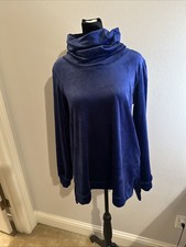Magaschoni Women’s Medium Long Sleeve Pullover Shirt Sapphire Blue Soft Sweater picture