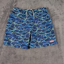 VINEYARD VINES MEN'S SWIM TRUNKS IN BLUE SHARK PRINT SIZE LARGE picture