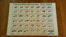 Vintage jeep  Poster Automobile Wrangler rare nos REPRINT cj cj5 cj7 cherokee  picture