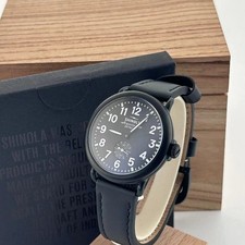 Shinola Runwell Argonite 1069 Quartz Men's Watch Black Dial Leather Strap 41mm picture