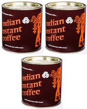 3 INDIAN INSTANT COFFEE Tins 100% Natural Coffee From Best Beans 180g 6.4oz picture