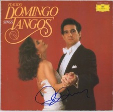 Placido Domingo Signed Placido Domingo Sings Tangos Album Cover - PSA/DNA COA picture