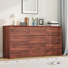 3/6/8/9 Drawer Dresser Tall Modern Deep Storage Wood Chest Wide Top Bedroom picture