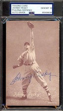Johnny Pesky Gem Mint 10 PSA DNA Signed 1947-66 Exhibit Rookie Autograph picture