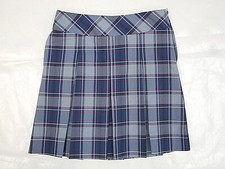 Girls R/K Blue Plaid Kick Pleat Uniform Skirt Size 12 picture