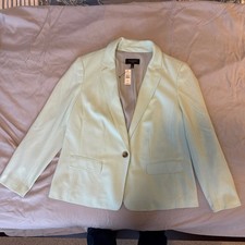 Talbots Woman 14W NWT Blazer Jacket Pale Mint Green NWT Cotton/nylon Blend picture