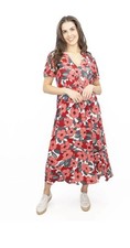 Seasalt Cornwall Women's Birch Leaf Printed Dress Coastal Bloom Chalk  Sz 18 picture