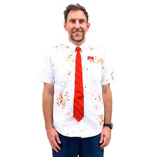 Shaun of the Dead Costume Up Shirt and Name Tag Halloween Costume Cosplay picture
