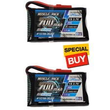 NHX Muscle Pack 1S 3.7V 700mAh 30C Lipo Battery w/ JST Connector (2) picture