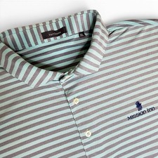 Turtleson Polo Shirt Mens XL Blue Gray Striped Golf Performance Mission Inn picture
