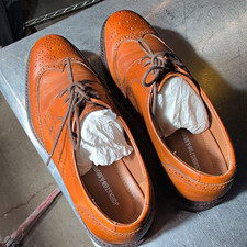 Johnston & Murphy Men’s Brown Leather Wingtip Oxford Lace-Up 10.5 picture