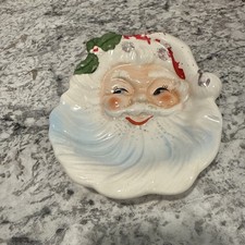 Vtg Santa Claus Face Wall Hanging MCM Christmas Candy Or Wall Hanger picture