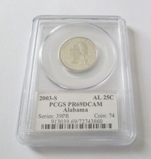 2003-S AL 25C ALABAMA PCGS PR69DCAM PROOF QUARTER PCGS #913039.69/72743860 picture