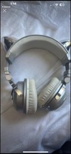 Ariana Grande Brookstone Light-Up Cat Ear Headphones Silver. used picture