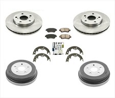 Frt Brake Rotors Pads Rear Drums Shoes For 00 01 Camry 2.4L LE Base 15 Inch Rims picture