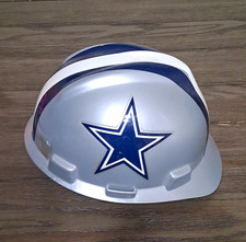 MSA V-Gard Silver Hard Hat Ratchet Suspension ANSI Class G Dallas Cowboys picture