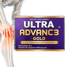 Ultra Advance3 Gold PainRelief Joint SupportAllinOne 500mg Supplement 30Capsules picture