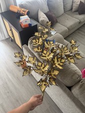 VTG MCM Stunning Maple Leaf Brass Brutalist Sculpture Large Wall Art-Signed picture