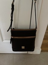 Dooney & Bourke Brown Pebble Leather Small Zip Crossbody Bag - New Without Tags picture
