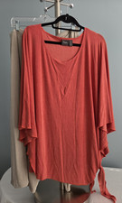 Chico's Travelers 2 Piece Pant & Top Set Size 4 Reg Orange Coral Beige b 21 picture