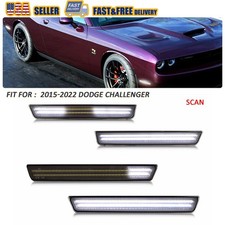 4x Dynamic Front Rear LED Side Marker Light Kit For 2015-2023 Dodge Challenger picture