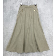 Vintage Carlisle Skirt Womens Size 4 Wool Maxi Panel Modest Quiet Luxury Brown picture