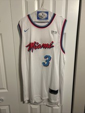 Nike Miami Heat Dwayne Wade Miami Vice Swingman Jersey Size 56 White picture