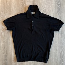 John Smedley Isis Sea Island Cotton Black Polo Medium M $360 Retail picture