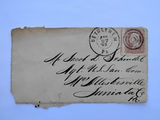 1865 CIVIL War Era ENVELOPE & Stamp~3 Cent Washington PINK picture