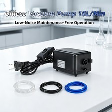 Lab Vacuum Pump Oilless Vacuum Pump 110V 18L/Min with 3 Hose Sizes NEW picture