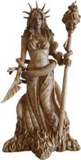 Greek Goddess White Sorceress Witchcraft Hecate Figurine Hekate Necromancy Deity picture