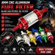 8mm CNC Aluminum Fuel Filter Inline Gas Petrol Oil Filter for Motorcycle ATV Bik picture